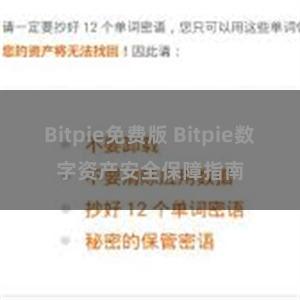 Bitpie免费版 Bitpie数字资产安全保障指南